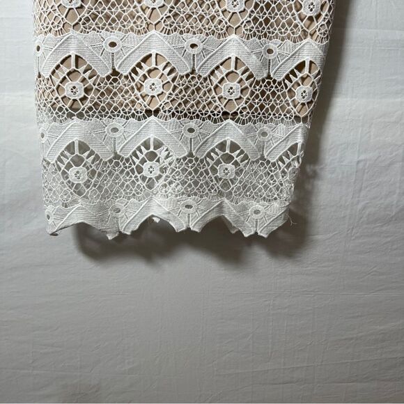 Lulus Cream Crochet Lace Wedding Date Romantic night Vacation Dress Size XL - Picture 5 of 12